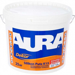 Декоративна штукатурка баранчиків Aura Dekor Silikon Putz К15 1,5 мм 25 кг