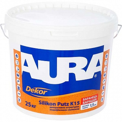 Декоративна штукатурка баранчиків Aura Dekor Silikon Putz К15 1,5 мм 25 кг