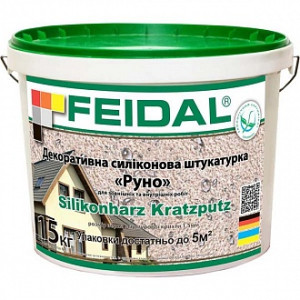 Декоративна штукатурка баранчиків Feidal Silikonharz Kratzputz 1,5 мм 15 кг