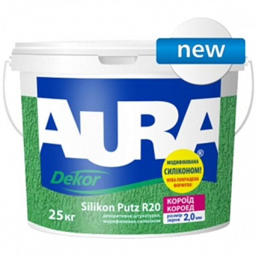 Декоративна штукатурка короїд Aura Dekor Silikon Putz R20 2 мм 25 кг