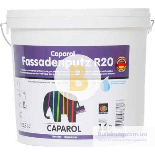 Декоративна штукатурка короїд Caparol Fassadenputz R20 Transparent 2 мм 16 кг