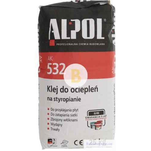 Клей для пінополістиролу ALPOL АК 532 25 кг