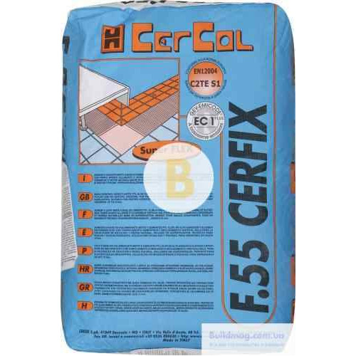 Клей для плитки Cercol F.55 Cerfix 25 кг