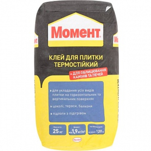 Клей для плитки Момент термостійкий 25 кг