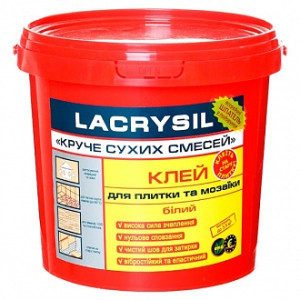 Клей для плитки та мозаїки Lacrysil Круче сухих сумішей 3 кг