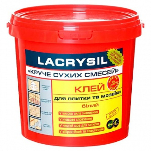 Клей для плитки та мозаїки Lacrysil Круче сухих сумішей 3 кг