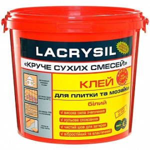Клей для плитки та мозаїки Lacrysil Круче сухих сумішей 8 кг