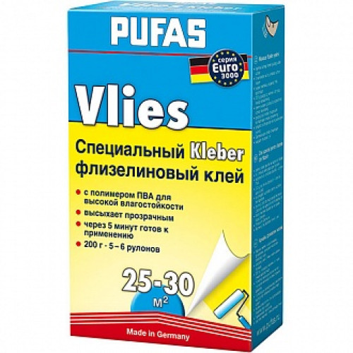 Клей для шпалер PUFAS Vlies 200 г +20% у подарунок