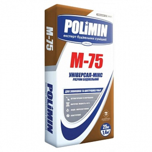 Розчин будівельний Polimin М-75 25 кг