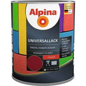 Емаль алкідна Alpina Universallack шоколадний глянець 0.75 л