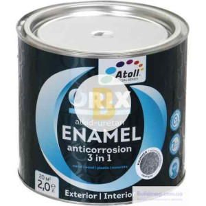 Емаль Atoll ORIX HAMMER 3 в 1 сірий глянець 2 л