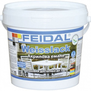 Емаль Feidal акрилова Weisslack білий шовковистий мат 1 л
