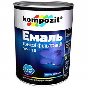 Емаль Kompozit алкідна ПФ-115 захисний глянець 0,9 кг