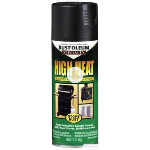 Фарба аерозольна Rust Oleum термостійка чорний мат 400 мл 500 г