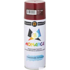Фарба аерозольна універсальна MONARCA RAL 3005 винно-червоний глянець 520 мл 270 г