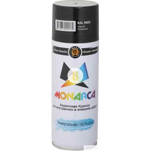 Фарба аерозольна універсальна MONARCA RAL 9005 чорний бурштин глянець 270 мл 270 г