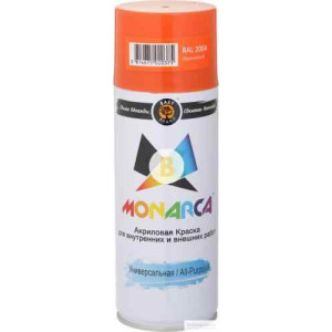 Фарба аерозольна в балончику MONARCA RAL 2004 оранжевий глянець 520 мл 270 г