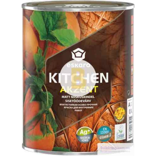 Фарба акрилова Eskaro Akzent Kitchen TR шовковистий мат безбарвна 0.9л