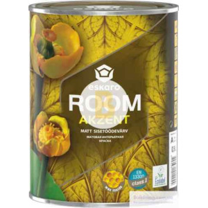 Фарба акрилова Eskaro Akzent Room шовковистий мат білий 0.9л