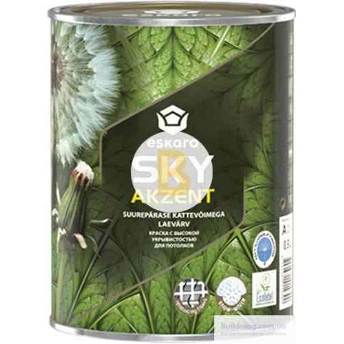 Фарба акрилова Eskaro Akzent Sky мат білий 0.9л