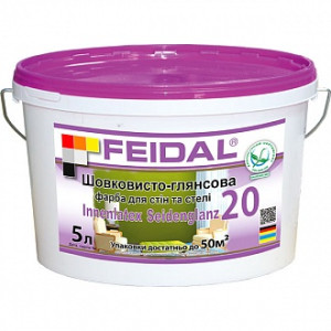 Фарба акрилова Feidal Innenlatex Seidenglanz 20 шовковистий глянець білий 1 л