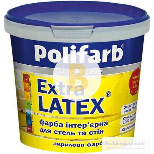 Фарба акрилова Polifarb ЕкстраЛатекс мат білий 1.4 кг