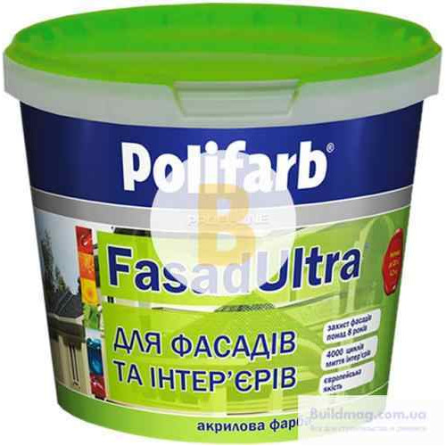 Фарба акрилова Polifarb ФасадУльтра мат білий 4.2 кг