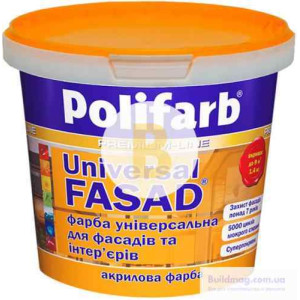 Фарба акрилова Polifarb Універсалфасад мат білий 1.4 кг