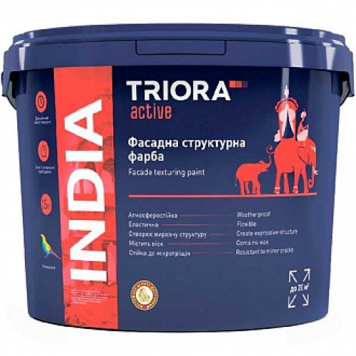 Фарба акрилова Triora India мат білий 5 кг