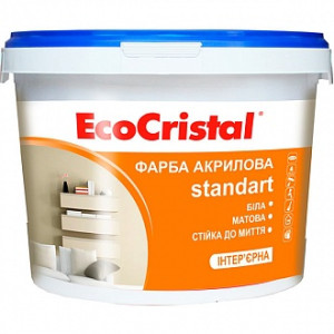 Фарба акрилова водоемульсійна EcoCristal EcoCristal Стандарт ІР-231 мат білий 1 л