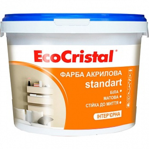 Фарба акрилова водоемульсійна EcoCristal EcoCristal Стандарт ІР-231 мат білий 1 л