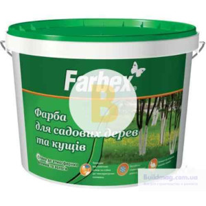 Фарба акрилова водоемульсійна Farbex для садових дерев мат білий 4 кг