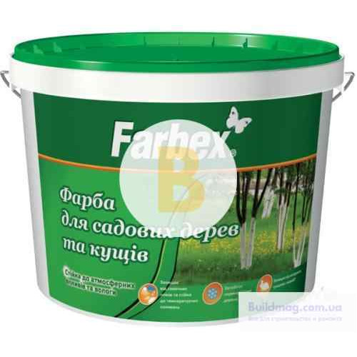 Фарба акрилова водоемульсійна Farbex для садових дерев мат білий 4 кг