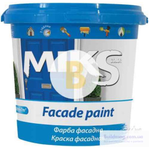 Фарба акрилова водоемульсійна MIKS Color фасадна мат білий 1 л 1,4 кг