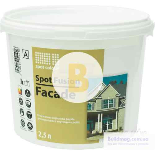 Фарба акрилова водоемульсійна Spot Colour Fusion Facade мат білий 2.5л