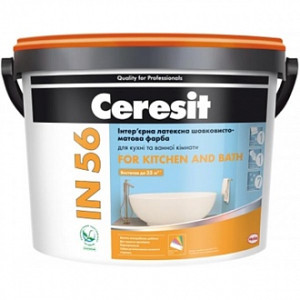 Фарба Ceresit IN 56 For Kitchen and Bath База А білий 5 л 7,25 кг