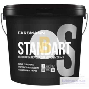 Фарба фасадна латексна силіконова Farbmann Standart S база LА мат білий 9л