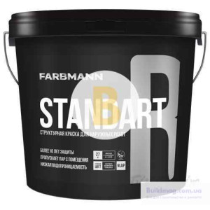 Фарба фасадна структурна акрилатна водоемульсійна Farbmann Standart R база LАР білий 4,5 л