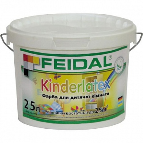 Фарба латексна Feidal Kinderlatex мат білий 2.5л