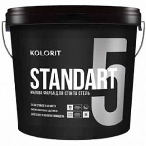 Фарба латексна Kolorit Standart 5 (база А) мат білий 0.9л