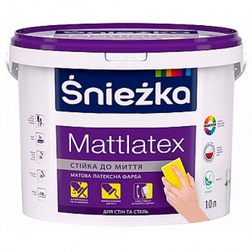 Фарба латексна Sniezka Mattlatex мат білий 10л 14кг