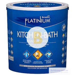 Фарба латексна Sniezka Platinium KITCHEN-BATH для приміщень з підвищеною вологістю напівмат білий 1 л 1.2 кг