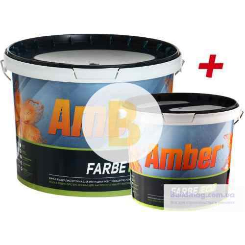 Фарба латексна водоемульсійна Amber Farbe ECO 10 + 5 л у подарунок мат білий 15 л 10 + 5 л