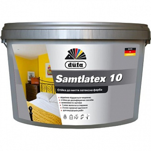 Фарба латексна водоемульсійна Dufa Samtlatex 10 напівмат білий 2,5 л