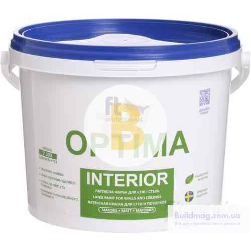 Фарба латексна водоемульсійна FT Professional Optima Interior Base A білий глибокий мат 1 л