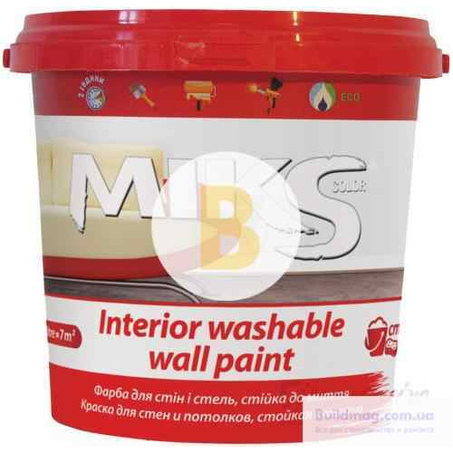 Фарба MIKS Color Washable wall білий 1 л 1,4 кг