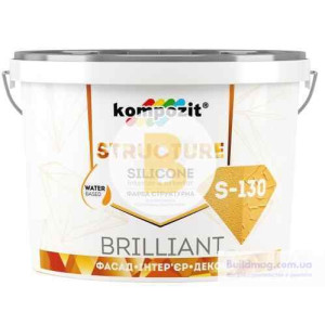 Фарба силіконова Kompozit STRUCTURE S130 мат білий 4 кг