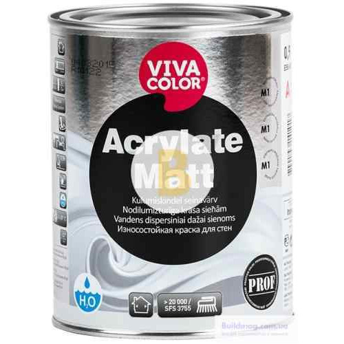 Фарба Vivacolor Acrylate Matt, база А білий 0,9 л 1,2 кг