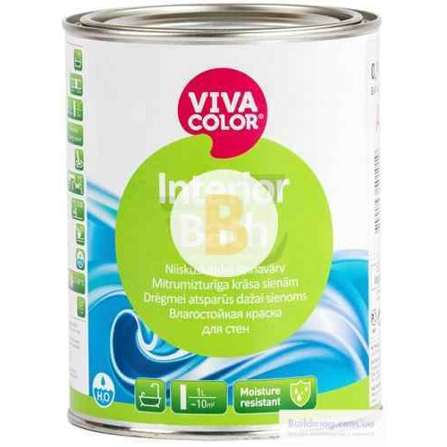 Фарба Vivacolor Interior Bath, база А білий 0,9 л 1,13 кг