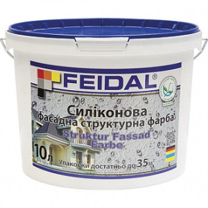 Рельєфна силіконова фарба Feidal Struktur Fassad Farbе мат білий 10 л